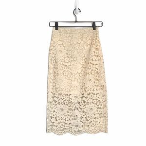 Topshop Midi Eyelet Lace Skirt
